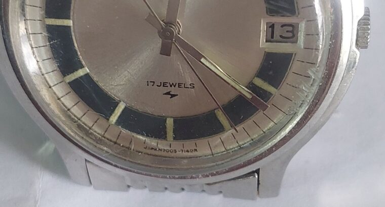 Relógio marca seiko 6119 todo em aço mostrador 2 cores